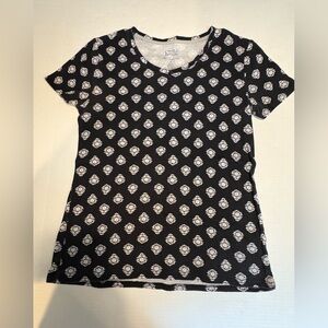 Women’s Small Short Sleeve Croft & Barrow Black White Patterned Tshirt